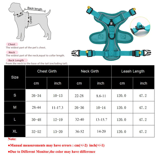 Breathable Cat Harness Leash for Small Medium Dogs Cats