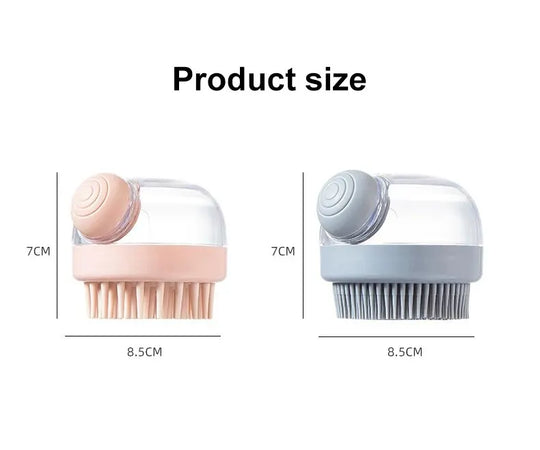 1pc Pet Bath Brush Soft Silicone With Shampoo Dispenser