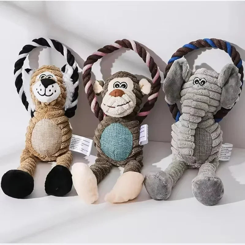 Dog Plush Toy Pet Squeaky Animals Stuffed Toy Bite-Resistant