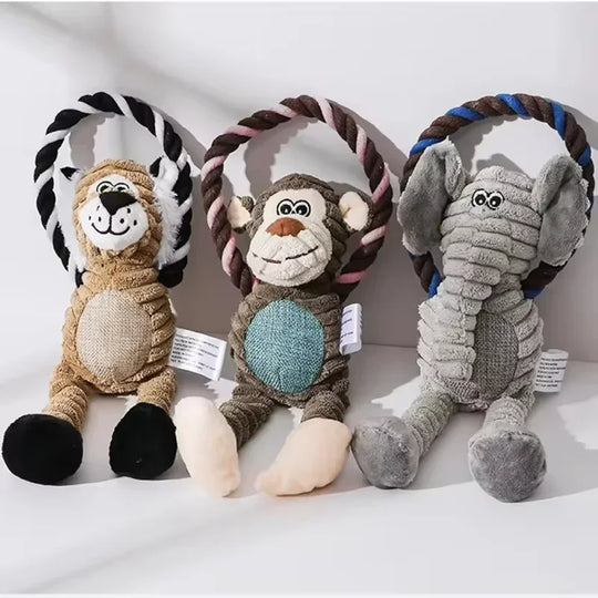 Dog Plush Toy Pet Squeaky Animals Stuffed Toy Bite-Resistant