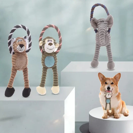 Dog Plush Toy Pet Squeaky Animals Stuffed Toy Bite-Resistant