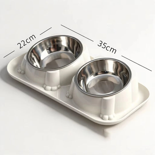 1-Piece Ant-Resistant Pet Bowl Anti-Overspill Non-Slip Feeding Water Bowl Suitable for Cats And Dogs Food And Drinking Tray