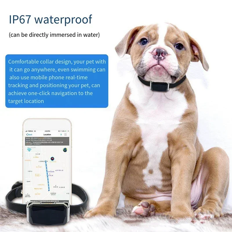 GPS Pet Tracker IP67 Waterproof Pet Locator for Dog Cat Pet