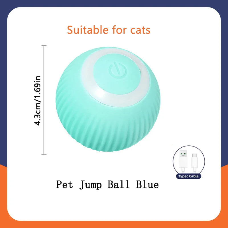 Electronic Interactive Pet Toy Moving Ball USB Automatic Moving Bouncing for Puppy
