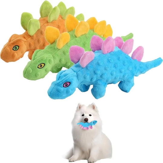 Pet Dog Squeaky Plush Dinosaur Toys Interactive