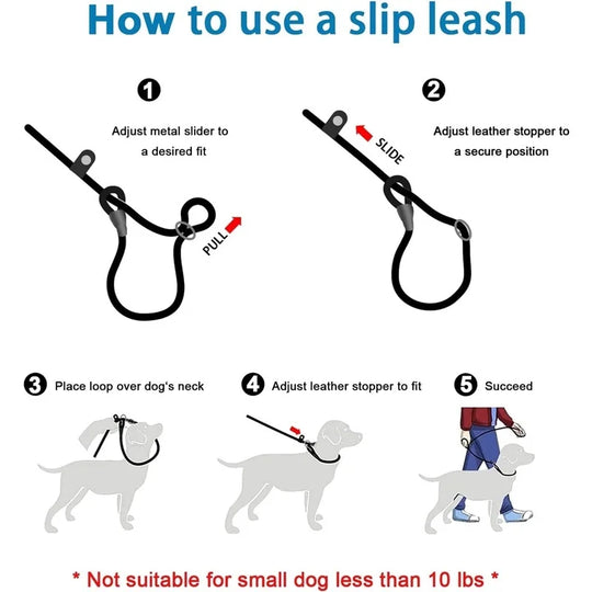 Dog Training Leash P Leash, Durable Nylon Material Heavy Duty
