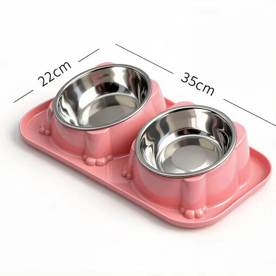 1-Piece Ant-Resistant Pet Bowl Anti-Overspill Non-Slip Feeding Water Bowl Suitable for Cats And Dogs Food And Drinking Tray