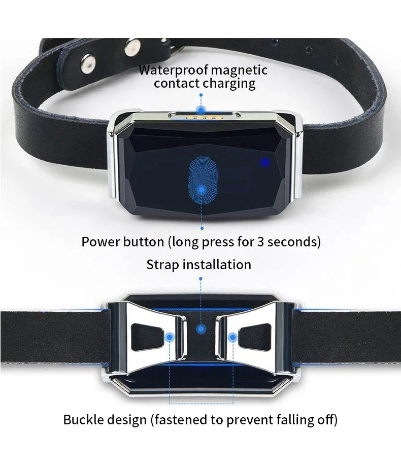 Pet Collar Mini GPS Tracker, GSM Wifi LBS Anti-lost Tracker Pet Location Collar IP67 Waterproof for Pet Dog Cat Sheep Tracking