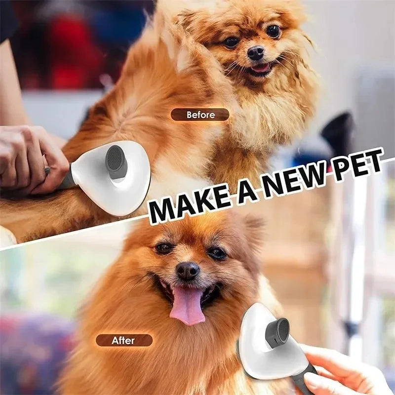 Pet Dog Brush; Cat Brush; One-Button Pet Hair Removal Brush