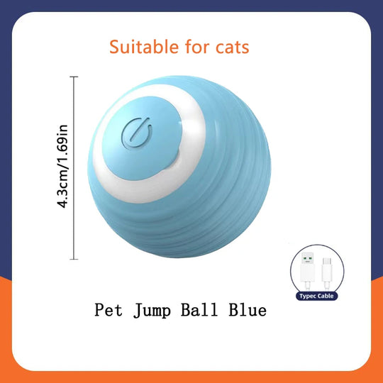Electronic Interactive Pet Toy Moving Ball USB Automatic Moving Bouncing for Puppy