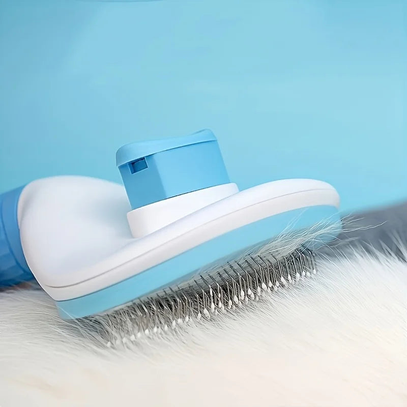 Cat & Dog Dehairing Brush with One-Touch Mechanism