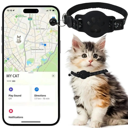Pet Tracking GPS  Night Reflective Adjustable Collar Phone APP Lightweight Cat Tracker
