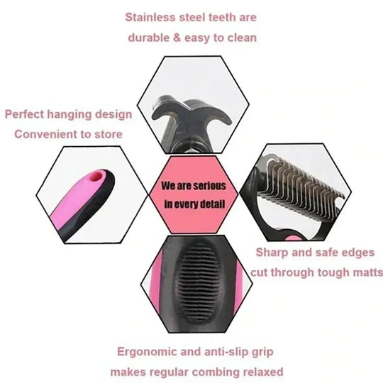 Brush Cat Comb Self Cleaning Hair Remover Grooming Tools