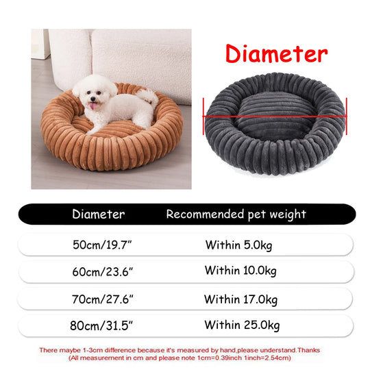 40-90cm 6 Sizes Round Pet Bed for Large Dog Bed