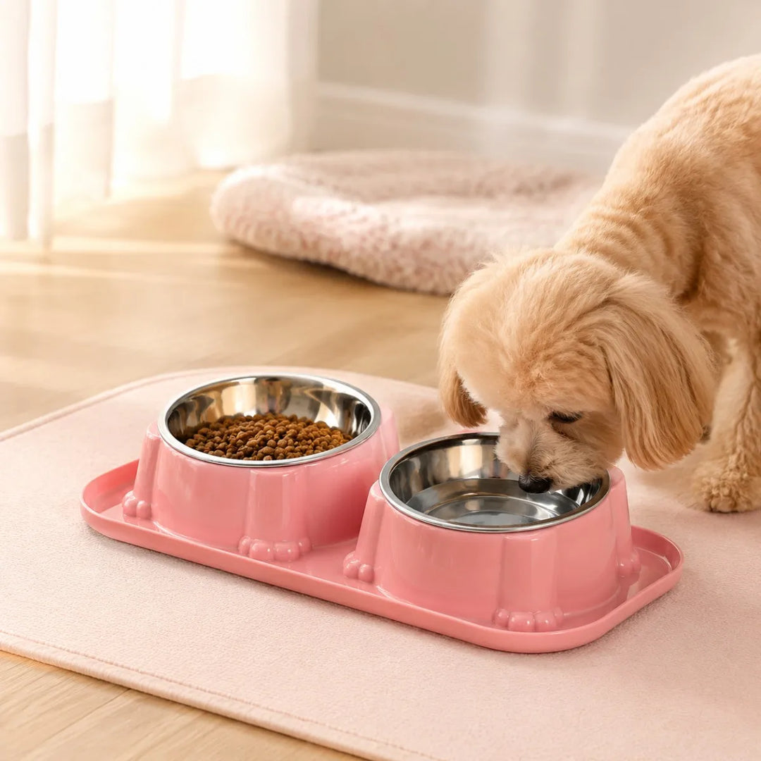 1-Piece Ant-Resistant Pet Bowl Anti-Overspill Non-Slip Feeding Water Bowl Suitable for Cats And Dogs Food And Drinking Tray