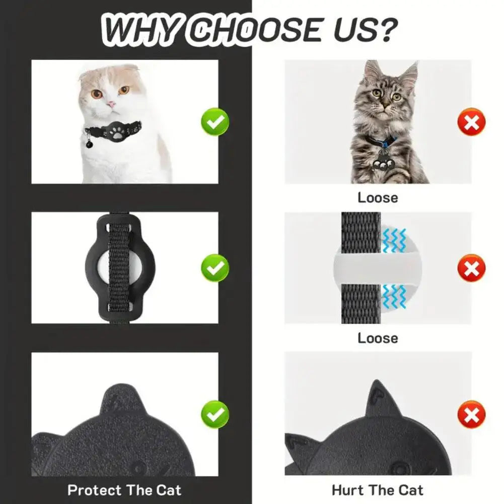 Pet Tracking GPS  Night Reflective Adjustable Collar Phone APP Lightweight Cat Tracker