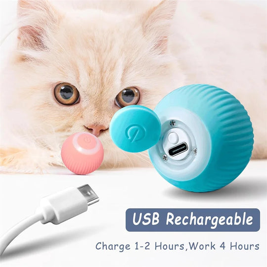 Electronic Interactive Pet Toy Moving Ball USB Automatic Moving Bouncing for Puppy
