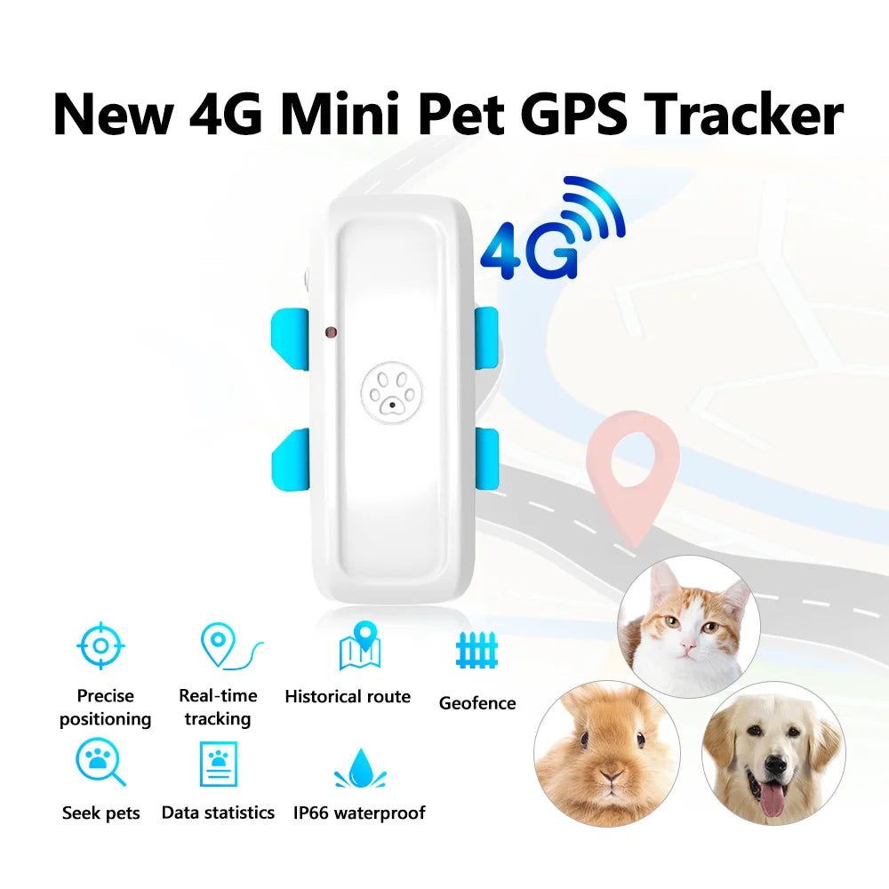 4G Pet GPS Tracker Realtime Tracking Dog Cat Animal Finder