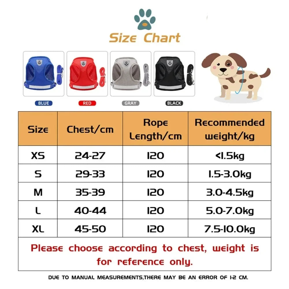 Cat Harness Lead Leash Set Adjustable Reflective Escape Proof Pet