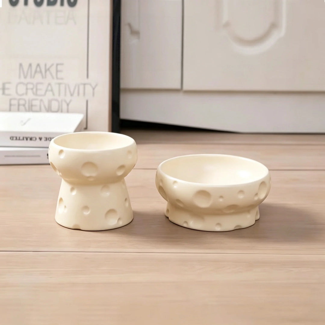 Pet Ceramic Bowl - Nordic High-Legged Ceramic Cat Food Bowl - Snack Tray - Specifically Designed for Kittens and Puppies