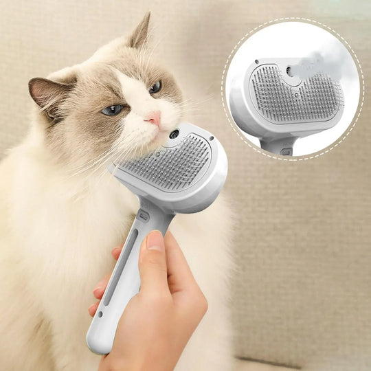 Steamy Dog Brush Electric Spray Cat Hair Brush 3 in1