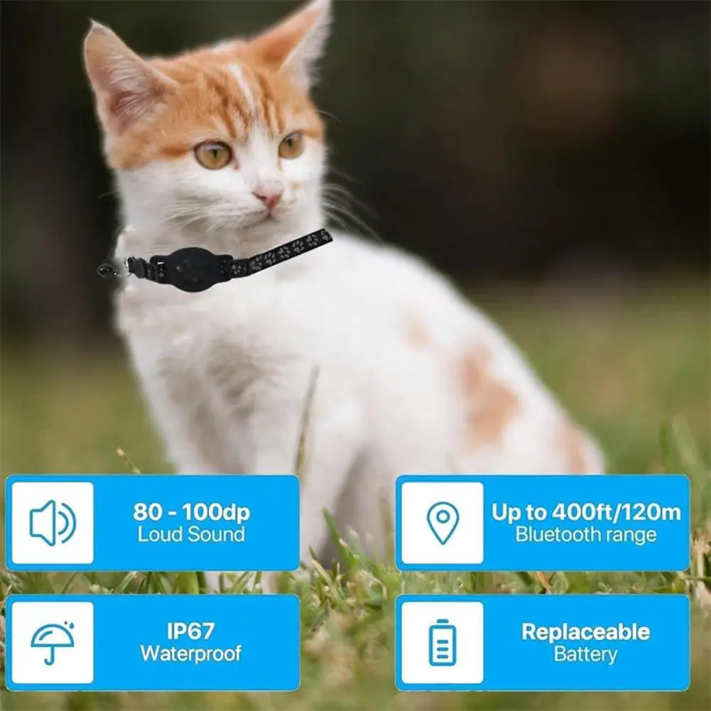 Pet Tracking GPS  Night Reflective Adjustable Collar Phone APP Lightweight Cat Tracker