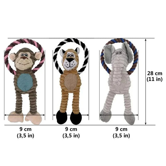Dog Plush Toy Pet Squeaky Animals Stuffed Toy Bite-Resistant