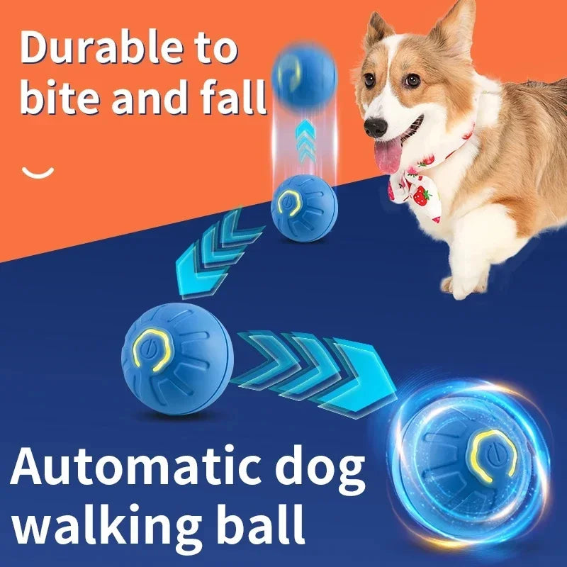 Electronic Interactive Pet Toy Moving Ball USB Automatic Moving Bouncing for Puppy