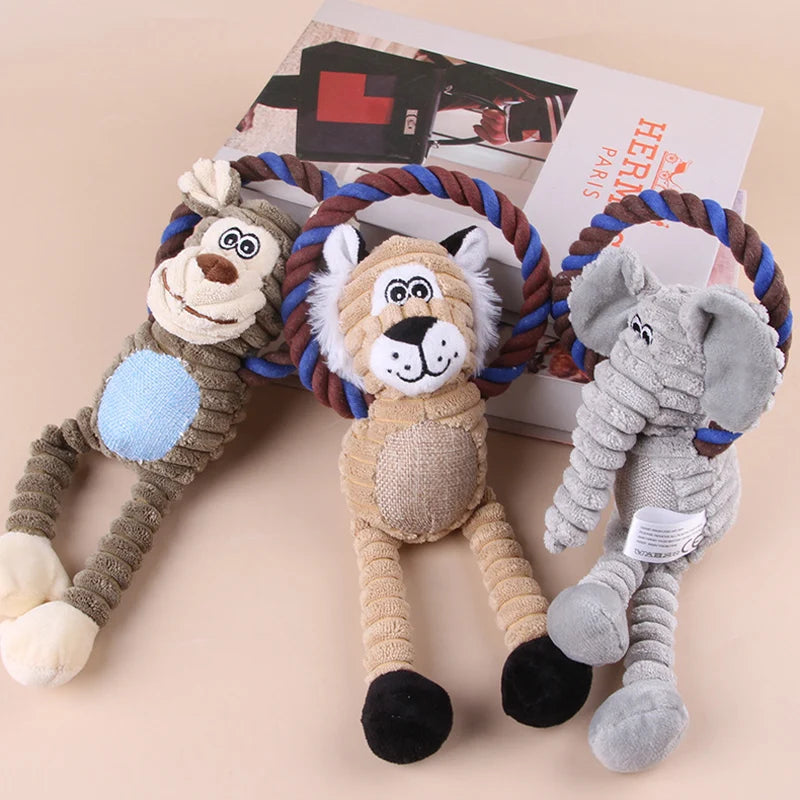 Dog Plush Toy Pet Squeaky Animals Stuffed Toy Bite-Resistant