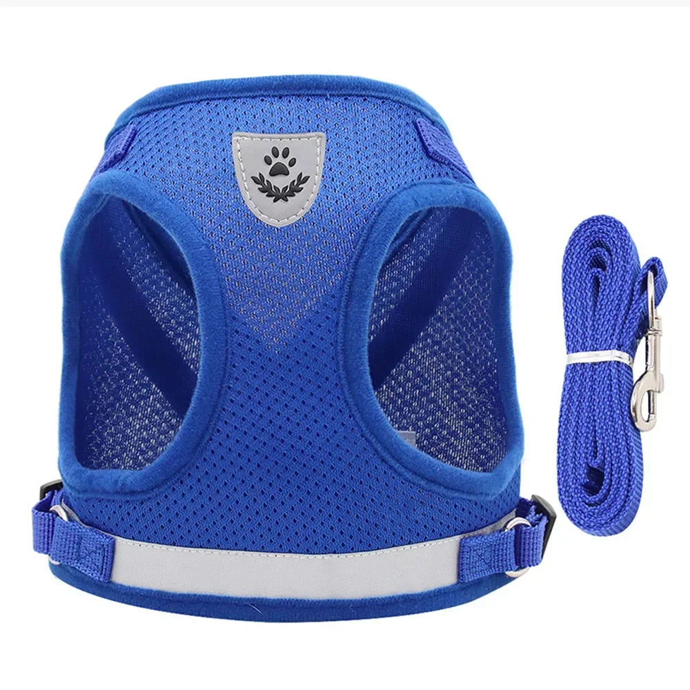 Cat Harness Lead Leash Set Adjustable Reflective Escape Proof Pet