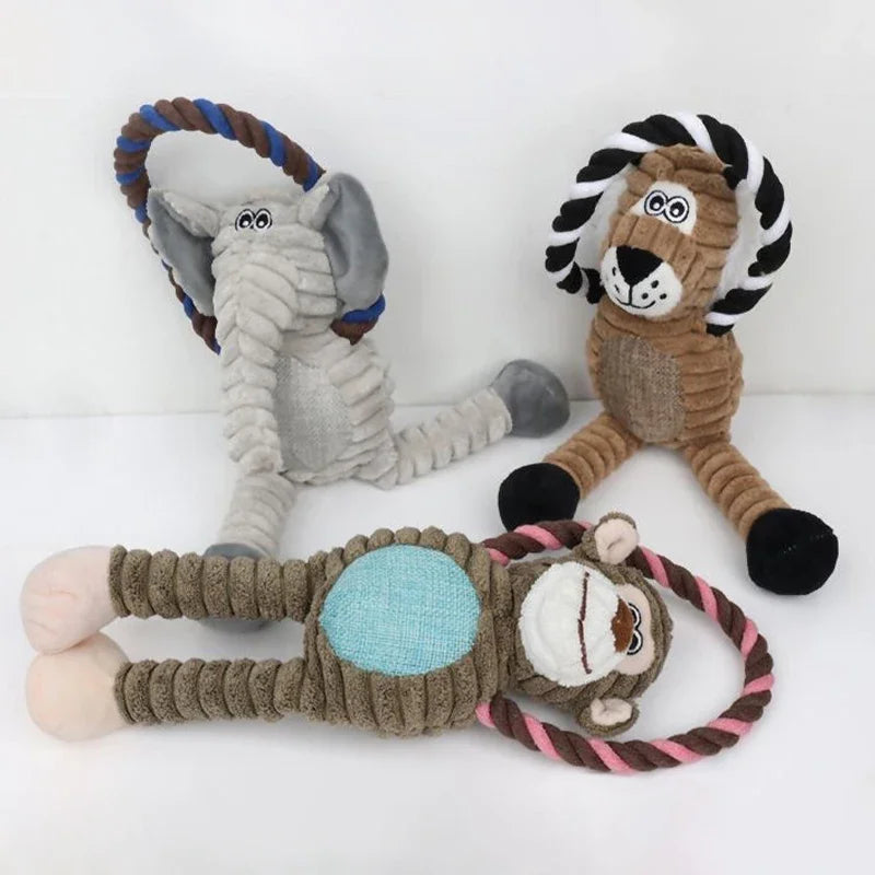 Dog Plush Toy Pet Squeaky Animals Stuffed Toy Bite-Resistant
