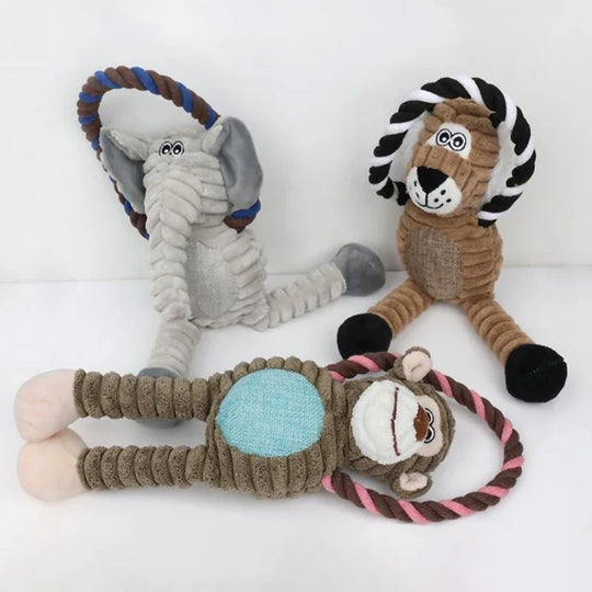 Dog Plush Toy Pet Squeaky Animals Stuffed Toy Bite-Resistant