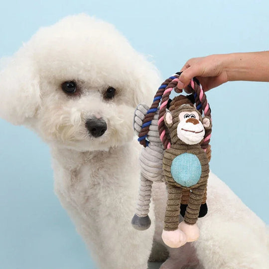 Dog Plush Toy Pet Squeaky Animals Stuffed Toy Bite-Resistant