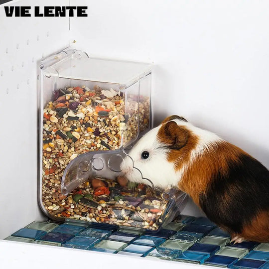 Pet Hamster Rabbit Squirrel Food Dispenser Feeder Plastic