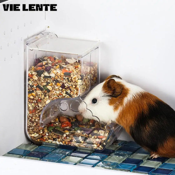 Pet Hamster Rabbit Squirrel Food Dispenser Feeder Plastic
