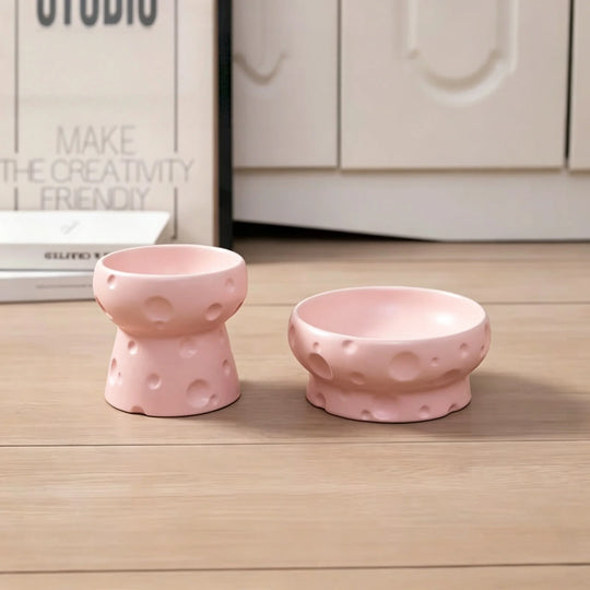Pet Ceramic Bowl - Nordic High-Legged Ceramic Cat Food Bowl - Snack Tray - Specifically Designed for Kittens and Puppies