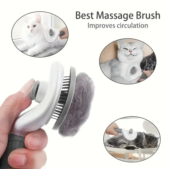 Pet Dog Brush; Cat Brush; One-Button Pet Hair Removal Brush