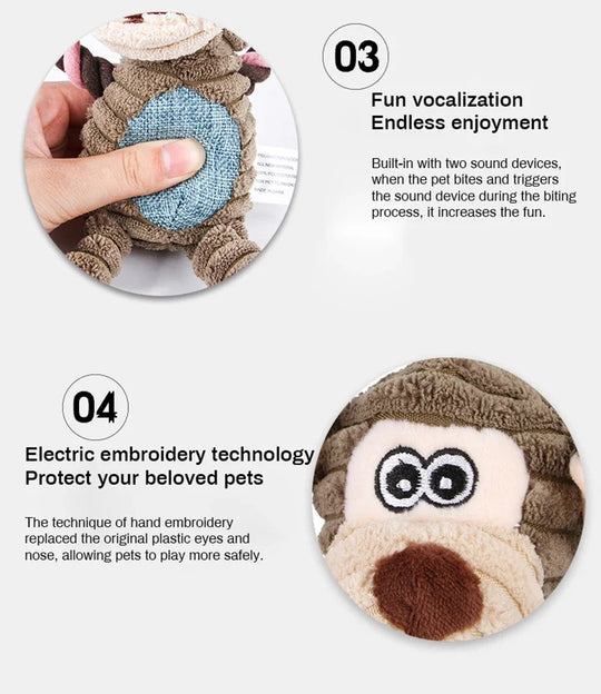 Dog Plush Toy Pet Squeaky Animals Stuffed Toy Bite-Resistant