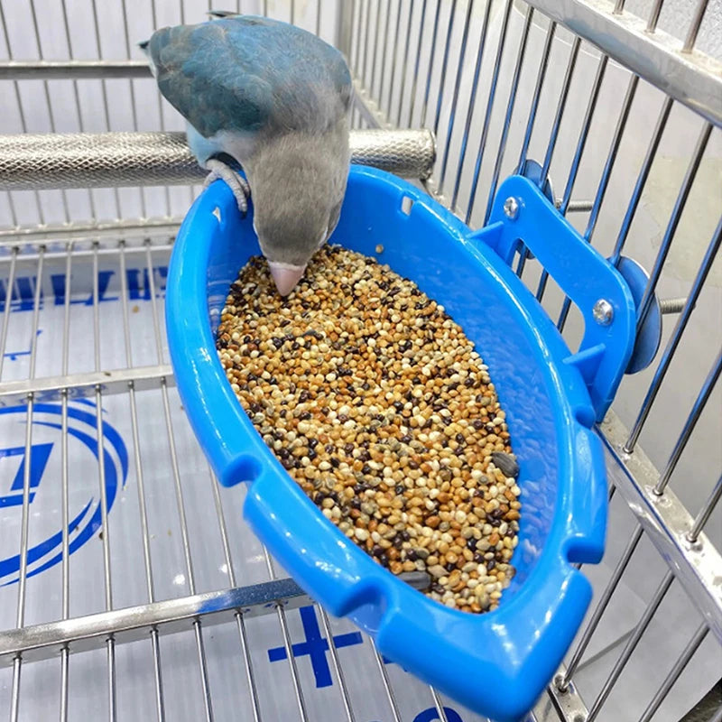 Parrot Food Tray Multifunction Creative Blue Bathtub