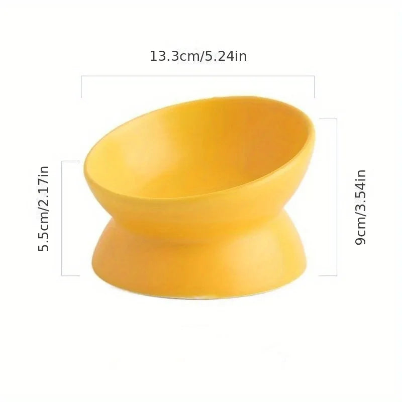 Ceramic Raised Cat Bowl Set - Stress-Free Elevated Pet Feeding Tray