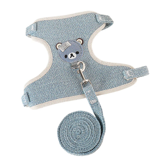 Cat Dog Harness with Lead Leash Adjustable Vest Mesh Breathable Adjustable Chest Harness Outdoor Walking Cat Pet Supplies