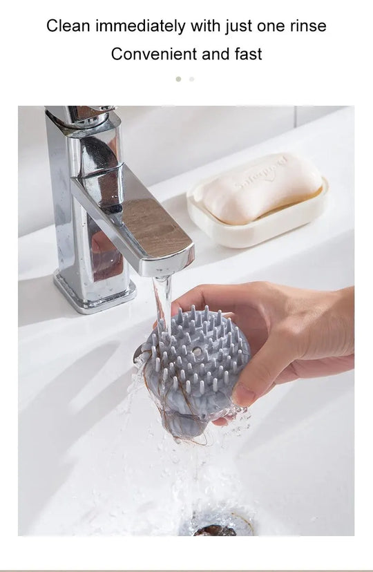 1pc Pet Bath Brush Soft Silicone With Shampoo Dispenser