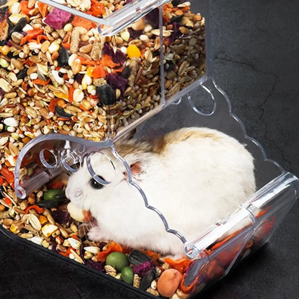 Pet Hamster Rabbit Squirrel Food Dispenser Feeder Plastic