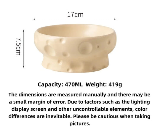 Pet Ceramic Bowl - Nordic High-Legged Ceramic Cat Food Bowl - Snack Tray - Specifically Designed for Kittens and Puppies