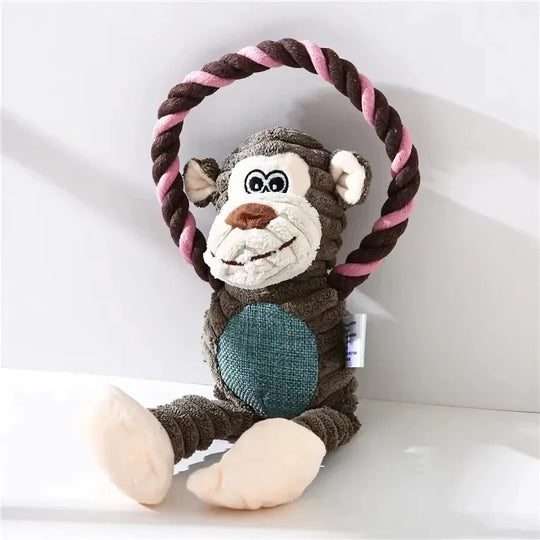 Dog Plush Toy Pet Squeaky Animals Stuffed Toy Bite-Resistant