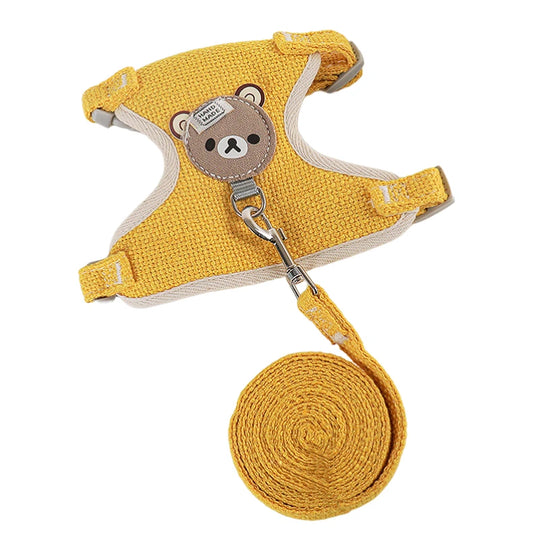 Cat Dog Harness with Lead Leash Adjustable Vest Mesh Breathable Adjustable Chest Harness Outdoor Walking Cat Pet Supplies