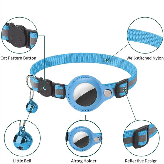 Cat GPS Tracker Collar Waterproof Anti-Lost Pet Tracker Bluetooth Locator for Pet Lightweight Smart Collar for Safe Pet Tracking