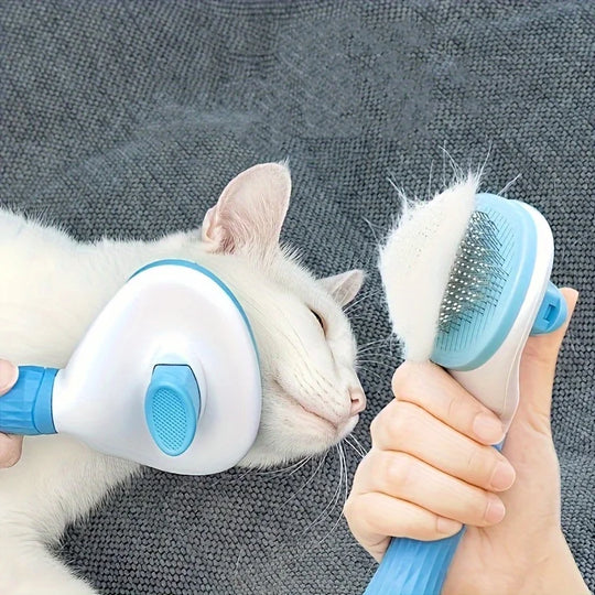 Cat & Dog Dehairing Brush with One-Touch Mechanism