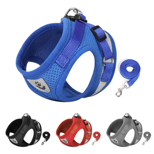 Cat Harness Lead Leash Set Adjustable Reflective Escape Proof Pet