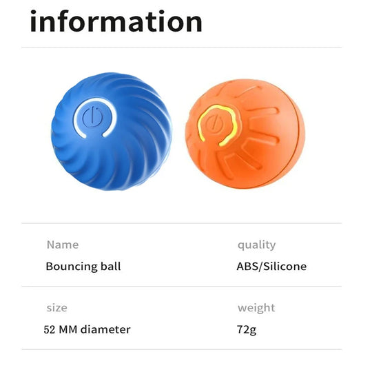 Electronic Interactive Pet Toy Moving Ball USB Automatic Moving Bouncing for Puppy